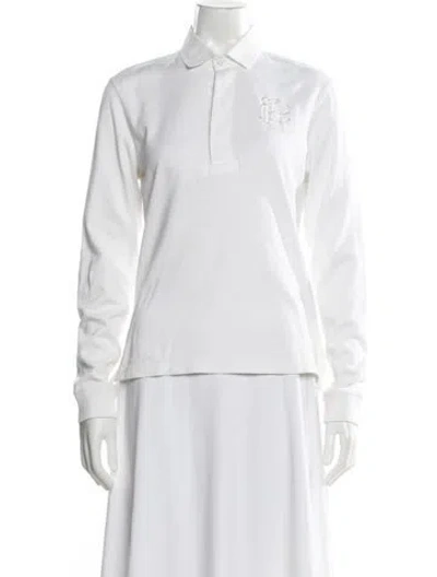 Pre-owned Ralph Lauren Long Sleeve Polo In White