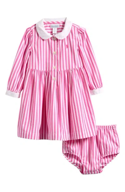 Ralph Lauren Babies'  Long Sleeve Poplin Dress In Multi