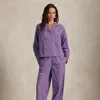 Ralph Lauren Long-sleeve Poplin Pajama Set In Purple