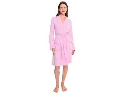 Ralph Lauren Long Sleeve Quilted Collar Robe In Pink