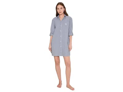 Ralph Lauren Long Sleeve Roll Tab His Shirt Sleepshirt In Gray