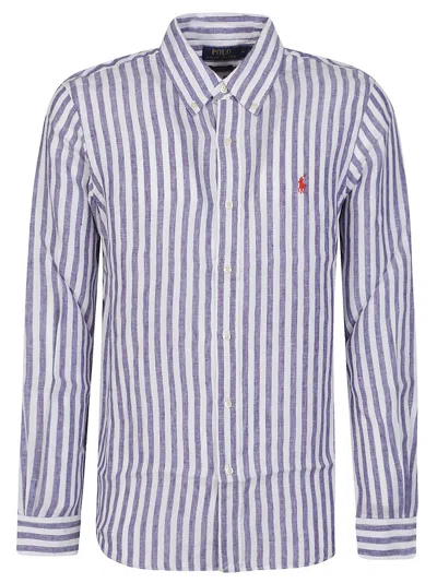 Ralph Lauren Long Sleeve Shirt In Blue White