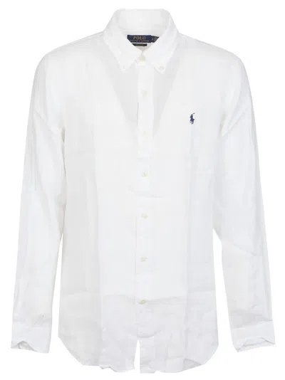 Ralph Lauren Long Sleeve Sport Shirt In White