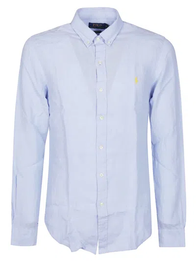 Ralph Lauren Long Sleeve Sport Shirt In Blue Hyacinth