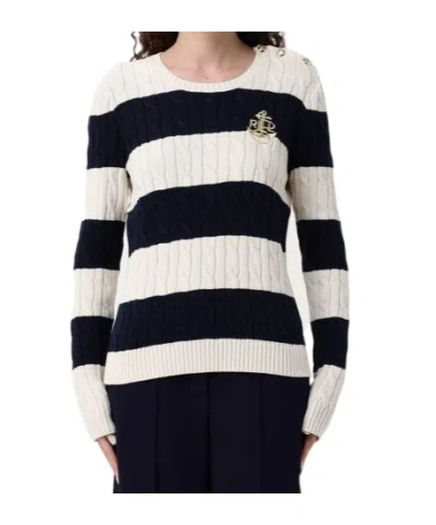 Ralph Lauren Long Sleeve Sweater In White