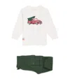 Ralph Lauren Long-sleeve Top And Cargo Sweatpants Set In White