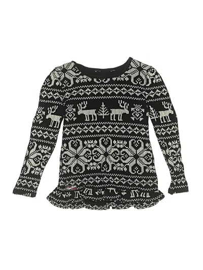 Pre-owned Ralph Lauren Kids' Long Sleeve Top Black Crew Neck Tops
