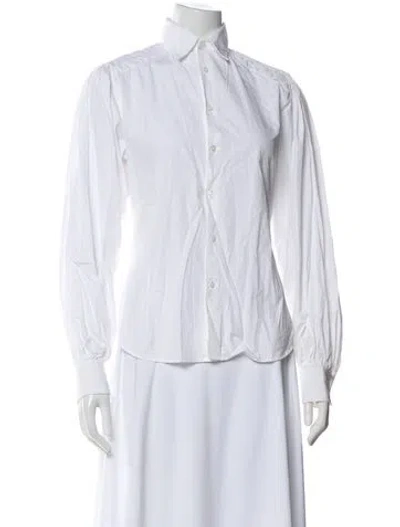 Pre-owned Ralph Lauren Long Sleeve Top In White