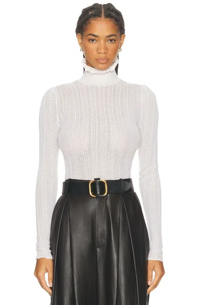 Ralph Lauren Long Sleeve Turtle Neck Top In White