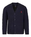 Polo Ralph Lauren Cable-knit Cotton Cardigan In Black