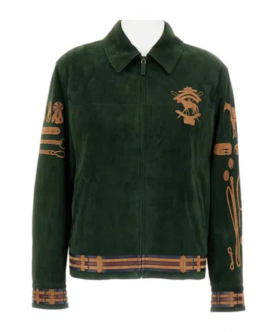 RALPH LAUREN LONG-SLEEVED LEATHER JACKET