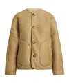Ralph Lauren Long-sleeved Leather Jacket In Brown