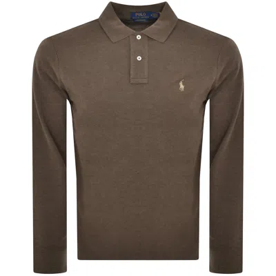 Ralph Lauren Long Sleeved Polo T Shirt Brown