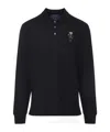 Ralph Lauren Long Sleeve Bear Cardigan With Ribbed Cuffs In Black