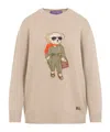 Polo Ralph Lauren Aviator Polo Bear Cashmere Sweater In Nude