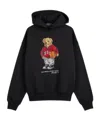 Ralph Lauren Hooded Long Sleeve Embroidered Knit Sweatshirt In Black