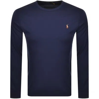 Ralph Lauren Long Sleeved T Shirt Navy In Blue