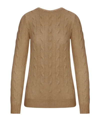 Ralph Lauren Long-sleeve Crew-neck Sweater In Brown