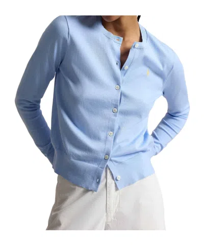 Ralph Lauren Long-sleeved Cardigan In Blue