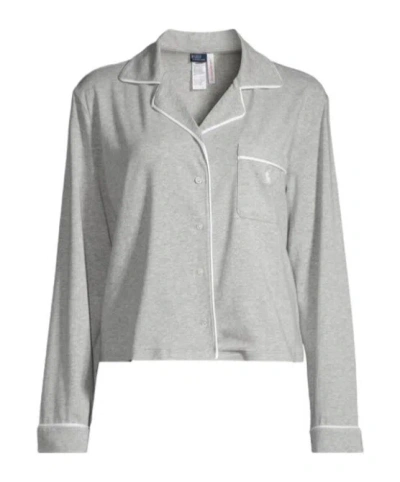 Ralph Lauren Long-sleeved Shirt And Elastic Waist Trousers Set In Gray