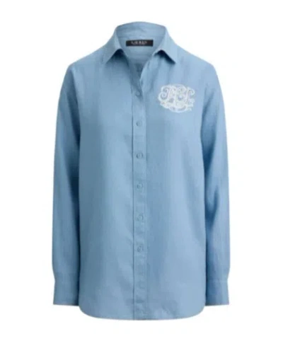 Ralph Lauren Long-sleeved Shirt In Blue