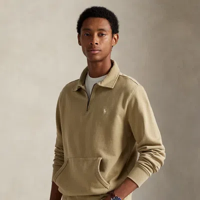 Ralph Lauren Loopback Fleece Quarter-zip Sweatshirt In Green