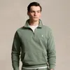 Polo Ralph Lauren Loopback Fleece Quarter-zip Sweatshirt In Cargo Green