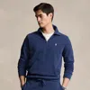 Polo Ralph Lauren Loopback Fleece Quarter-zip Sweatshirt In Cruise Navy