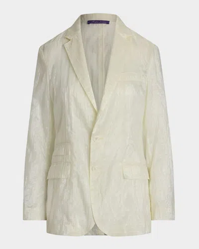 Ralph Lauren Lori Crinkle Double Organdy Single-breasted Jacket In Cream