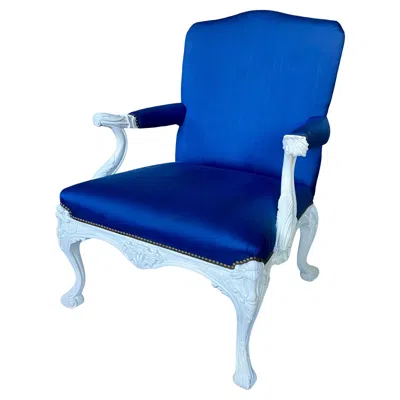 Pre-owned Ralph Lauren Louis Xvi Style Carved Bergère Armchair In Brown