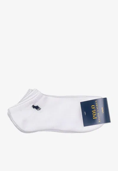 Ralph Lauren Low-cut Logo Socks - Set Of 3 In White