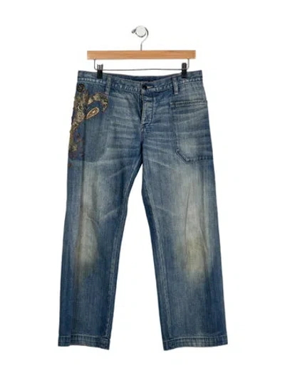 Pre-owned Ralph Lauren Low-rise Wide Leg Jeans In Blue