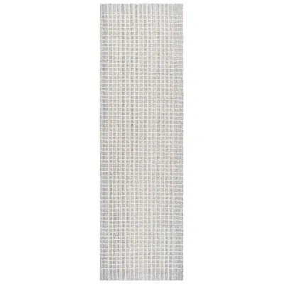 Ralph Lauren Lrl 6929 Hand Tufted 85% Wool; 15% Cotton Geometric Rug In Silver,ivory