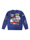 Ralph Lauren Ls Cn Bear-sweater-pullover In Blue