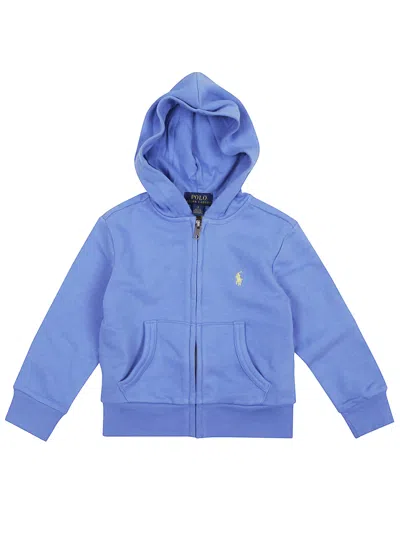 Ralph Lauren Kids' Ls Fz Hood-knit Shirts-sweatshirt In Blue