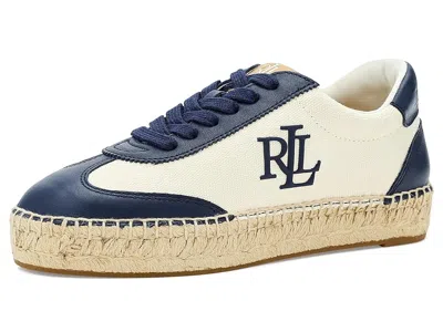 Ralph Lauren Luize Canvas Nappa Espadrille Sneakers In Blue