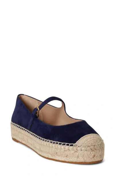 Ralph Lauren Luize Mary Jane Platform Espadrille In Blue