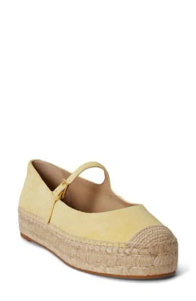 Ralph Lauren Luize Mary Jane Platform Espadrille In Yellow