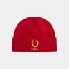 Ralph Lauren Lunar New Year Cable-knit Wool Beanie In Red