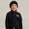 Ralph Lauren Kids' Lunar New Year Triple-pony Polo Shirt In Black