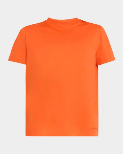 Ralph Lauren Luxe Pima Cotton Short-sleeve T-shirt In Orange