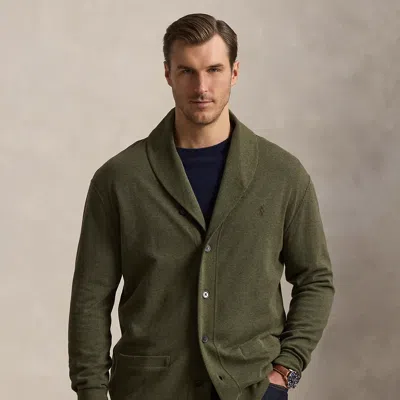 Ralph Lauren Luxury Jersey Cardigan In Alpine Heather