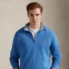 Ralph Lauren Luxury Jersey Quarter-zip Pullover In Blue