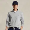 Polo Ralph Lauren Logo-embroidered Honeycomb-knit Cotton Half-zip Sweater In Andover Heather