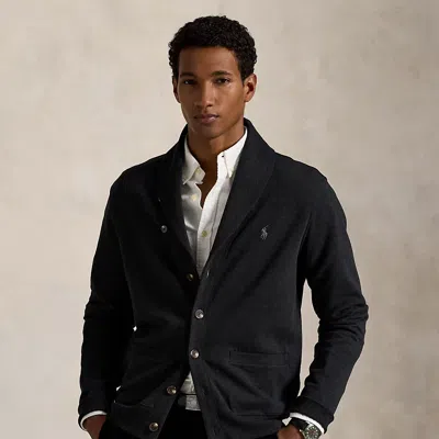 Ralph Lauren Luxury Jersey Shawl-collar Cardigan In Blue