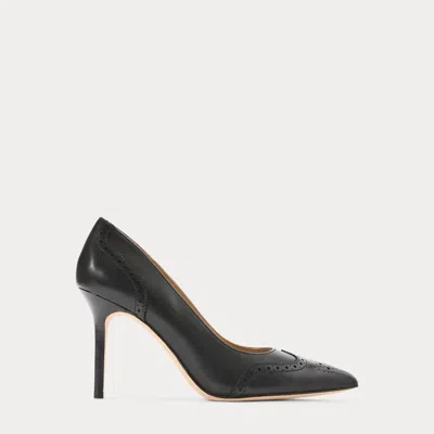 Ralph Lauren Lynden Burnished Leather Pump In Black In Multi