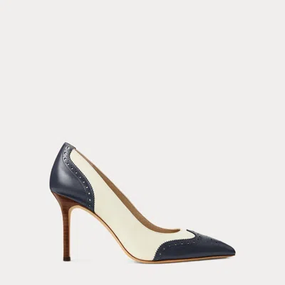 Ralph Lauren Lynden Perforated Nappa Leather Pump In Multi