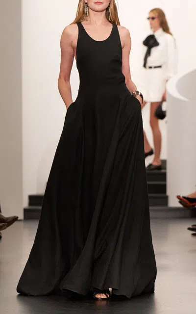 Ralph Lauren Lyndy Linen Maxi Tank Dress In Black