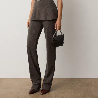 Ralph Lauren Macy Tick-weave Jersey Pant In Taupe Grey Melange