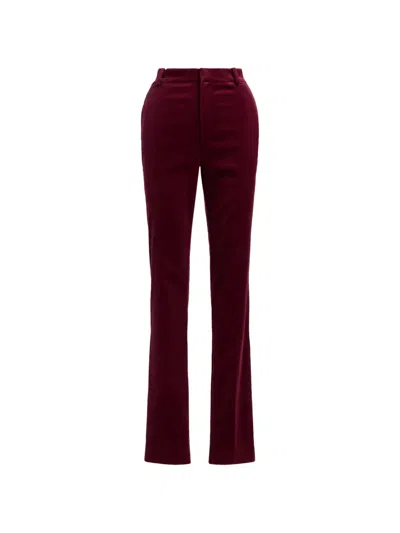 Ralph Lauren Macy Velvet Trousers In Red